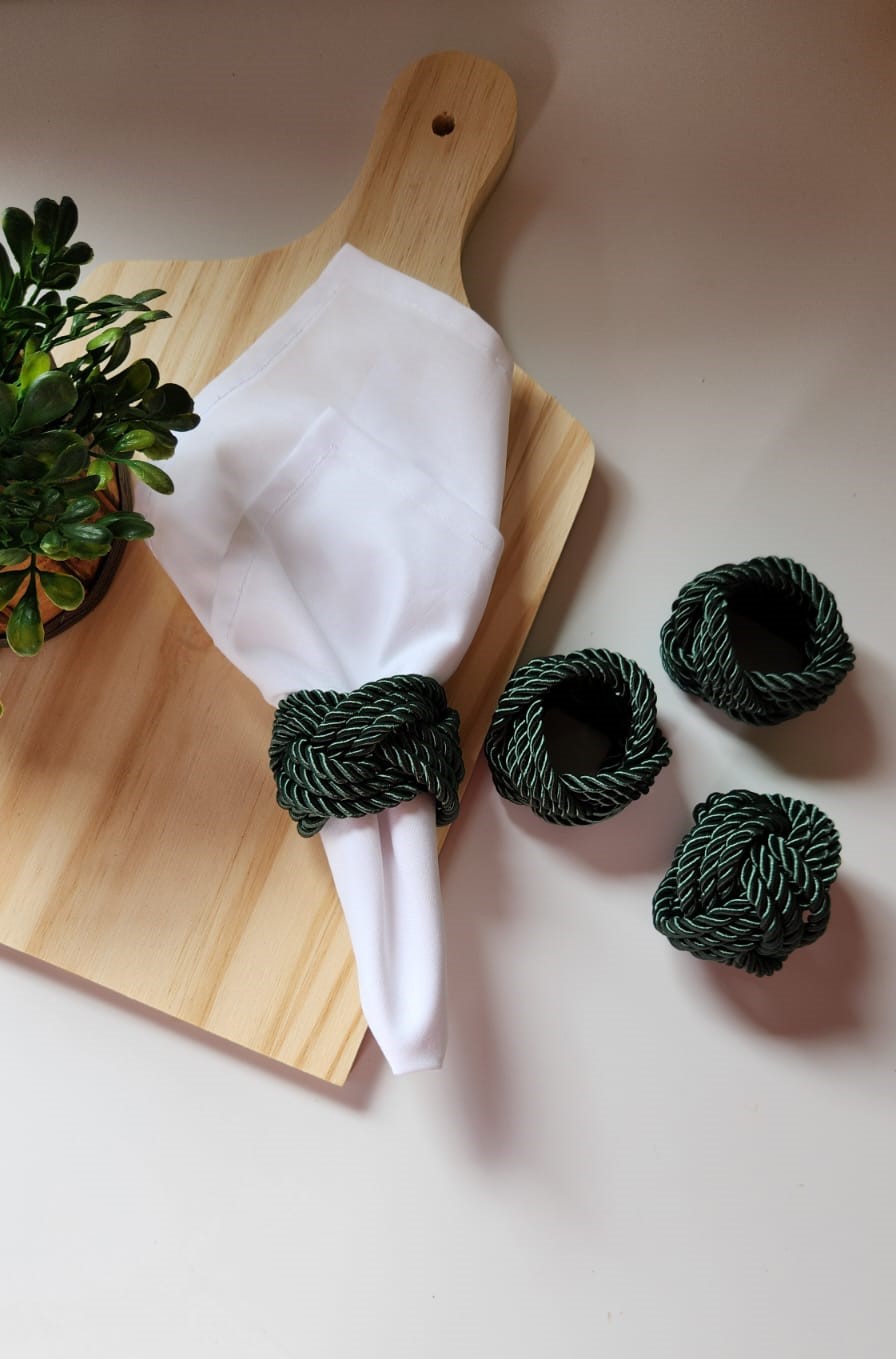 Porta Guardanapo 6 peças Cordão Verde Bandeira